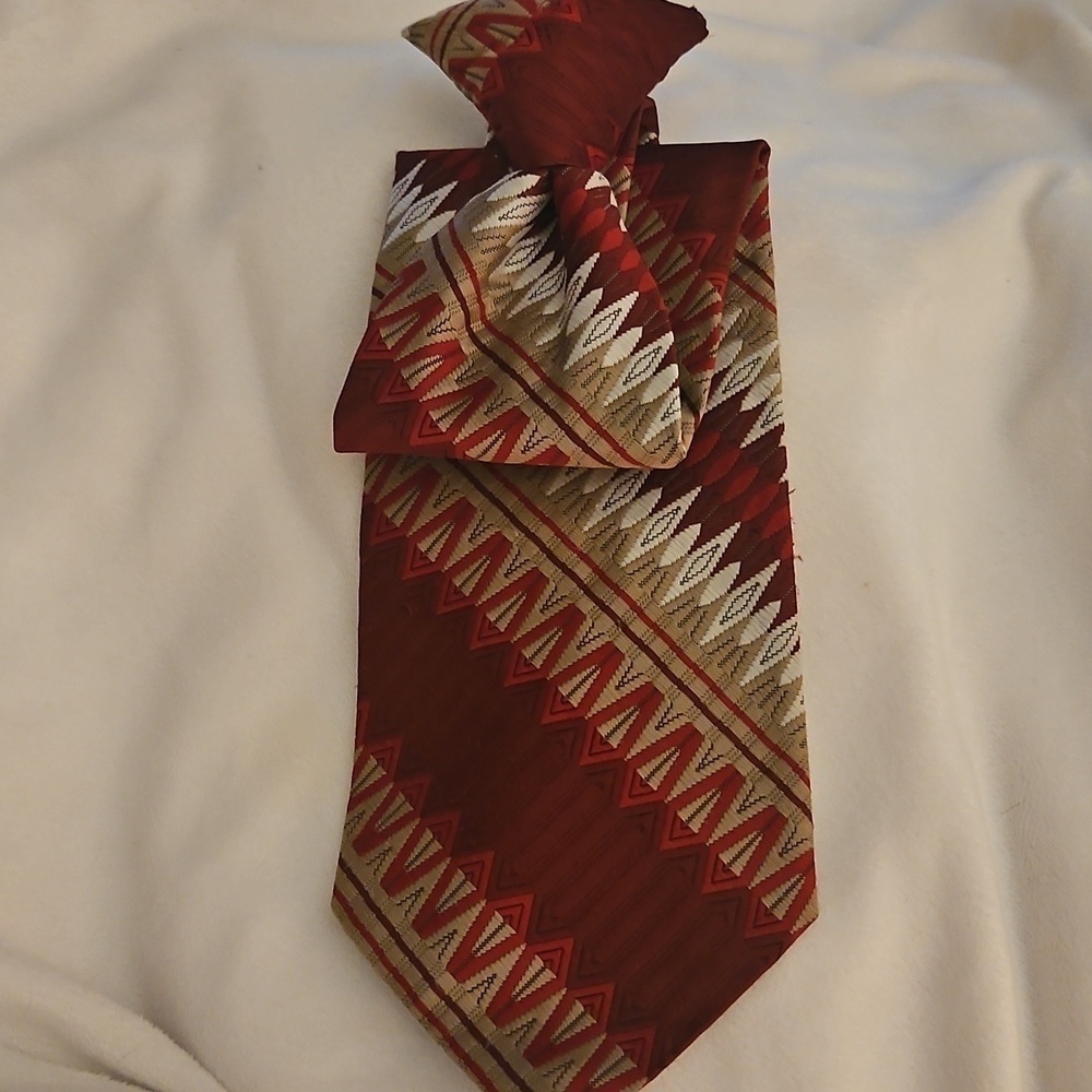 Vtg TITCHE'S Man Shop Dallas Patterned Rockabilly Punk Clip-on Tie - Picture 3 of 9